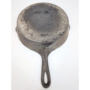 Wagner Ware Sidney O 1057 B Deep Nickel Plated Cast Iron Skillet No. 7